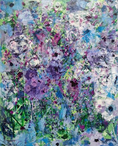 Abstract Floral Painting Acrylic and Ink Knife painting